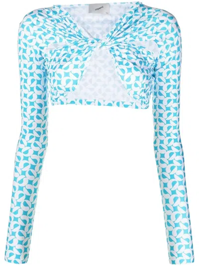 COPERNI PATTERNED RUCHED CROPPED TOP