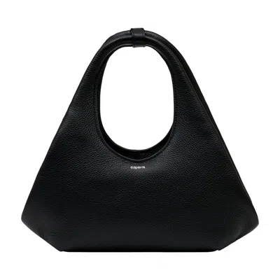 Coperni Pebbled Calfskin Hobo Bag In Black