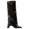 Coperni Petal Bridge Boots - Leather - Black In Black