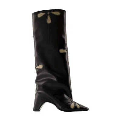 Coperni Petal Bridge Boots In Black