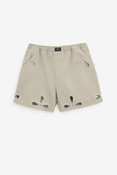 Coperni Petal Cut Out Shorts Shorts In Beige