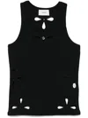 Coperni Petal-embroidered Tank Top In Black