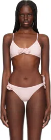 Coperni Floral-motif Bikini Top In Pink