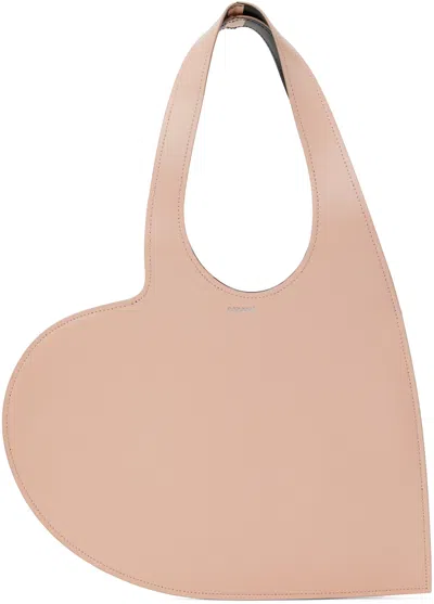 Coperni Pink Gloss Leather Mini Heart Tote