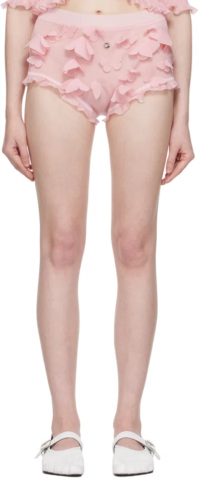 COPERNI PINK KNITTED BUTTERFLY SHORTS