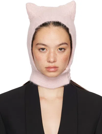 Coperni Pink Knitted Horn Balaclava