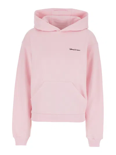 COPERNI COPERNI WOMEN PINK SWEATSHIRT WITH LOGO LETTERING AND FRONT KANGAROO POCKET IN COTTON WOMAN
