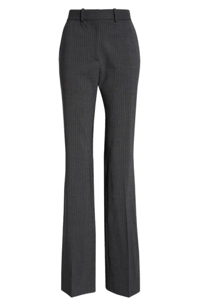 Coperni Pinstripe Tailored Straight Leg Stretch Wool Trousers In Grey