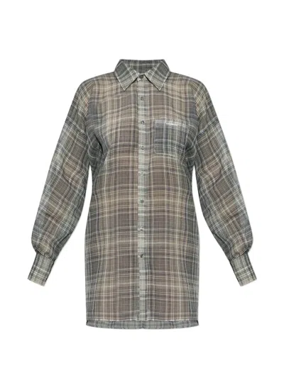 Coperni Plaid Drawstring-waist Shirt In Multi