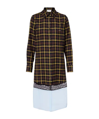 Coperni Plaid Shirt Dress In Multi