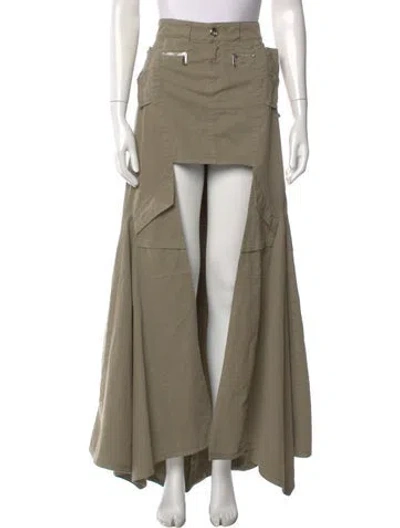 Pre-owned Coperni Pleated Accents Long Skirt In Green