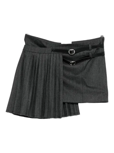 Coperni Pleated Belted Skirt In Black
