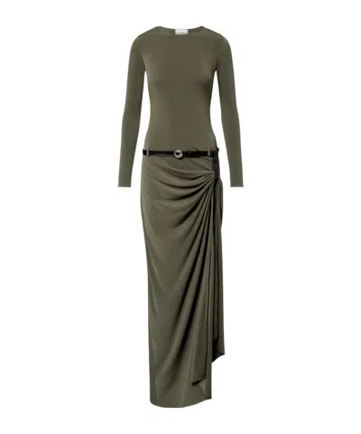 Coperni Pleated Detail Dress In Green