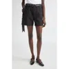 Coperni Pleated Ribbon Tailored Shorts In Black