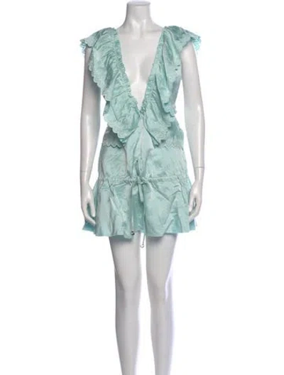Pre-owned Coperni Plunge Neckline Mini Dress W/ Tags In Blue