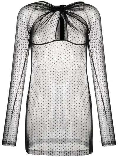 Coperni Point-d'esprit Mesh Nightdress In Black