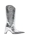 Coperni Woman Boot Silver Size 8 Leather In Gray