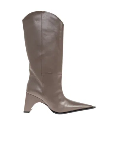 Coperni Pointed Toe Short Boots In Brown