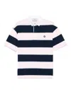 Coperni Striped Drop Shoulder Polo Top In Pink