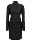 Coperni Structured High Neck Dress With Belt Loops In Black