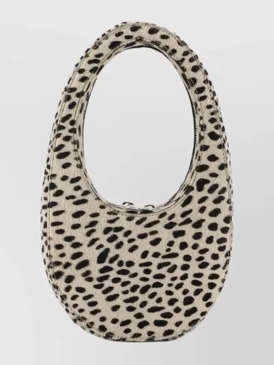 Coperni Ponyhair Oval Handbag Top Handle In White