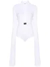 Coperni Logo-patch Poplin Bodysuit In White
