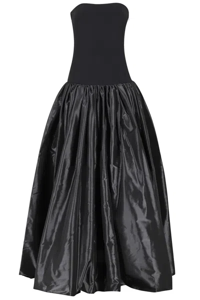 Coperni Strapless Princess Dress Side Pockets In Black