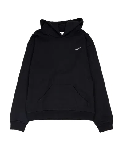 Coperni Printed Long-sleeved Hooded Sweater In Black