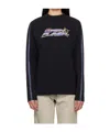 Coperni Womens Black-multicolour Print Slogan-print Long-sleeve Cotton-jersey T-shirt In Black