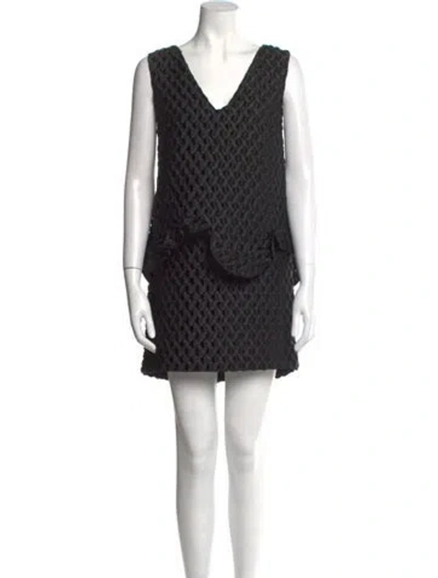 Pre-owned Coperni Printed Mini Dress In Black
