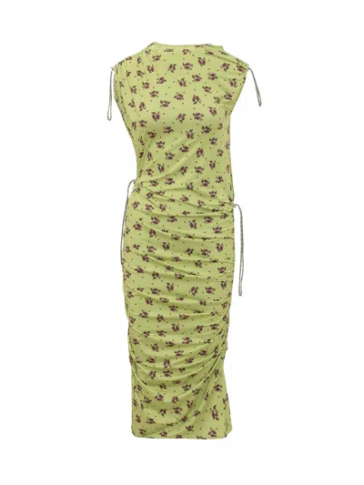 Coperni Printed Mini Dress In Green-print
