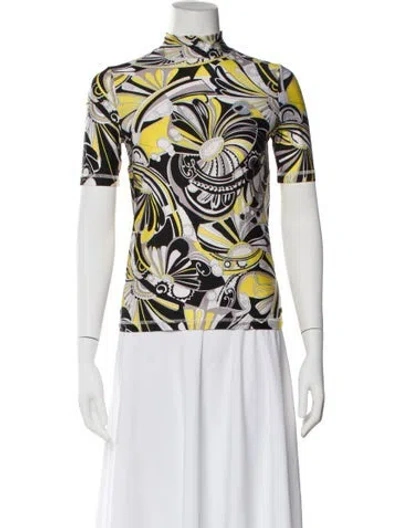 Pre-owned Coperni Printed Mock Neck Top In Gray