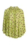 Coperni Printed Pleated Circle Top In Green