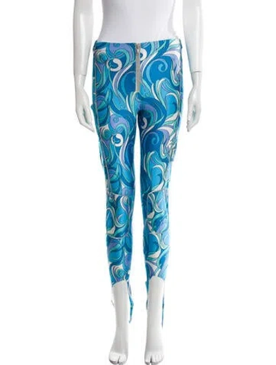 Pre-owned Coperni Printed Skinny Leg Pants In Blue