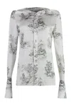 Coperni Toile De Jouy Print Hooded Button-up Shirt In White
