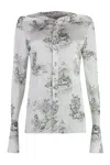 Coperni Toile De Jouy Print Hooded Button-up Shirt In White