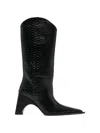 Coperni Black Python Embossed Bridge Cowboy Boots In Black
