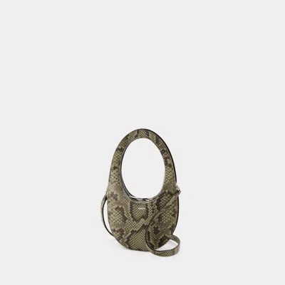 Coperni Python Printed Crossbody Mini Swipe Bag In Green