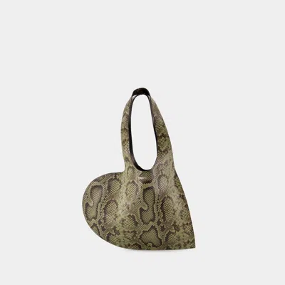 Coperni Women's Python Heart Tote Bag In Green