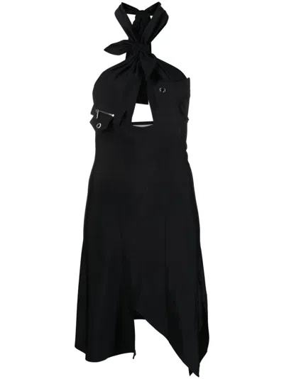 Coperni Racing Halterneck Minidress In Black