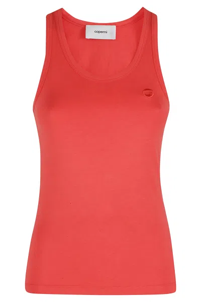 Coperni Red Lightweight Logo Tone-on-tone Cotton-blend Tank Top