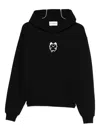 Coperni Organic Cotton Hooded Sweatshirt Featuring Embroidery In Black