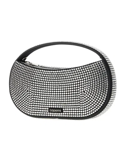 Coperni Rhinestone Decorative Handbag In White