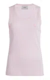 Coperni Rib Logo Tank Top In Light Pink