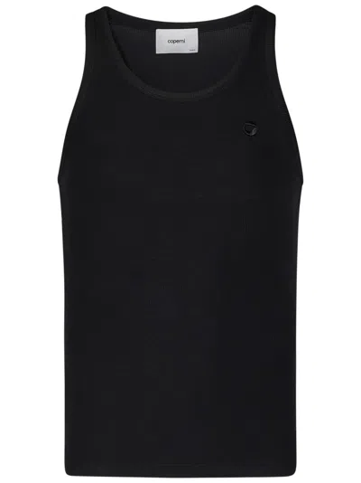 Coperni Ribbed Black Tank With Refined Logo
