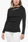 COPERNI RIBBED CREW-NECK SWEATER WITH CUT-OUT DETAIL