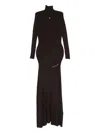Coperni Ribbed Cut-out Dress In Brown