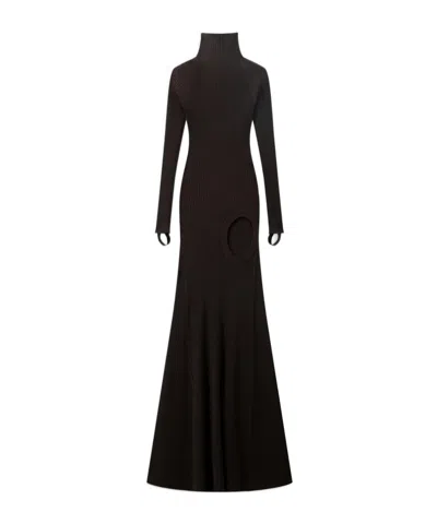 Coperni Hollow Detail Ribbed Dress Dress In Black