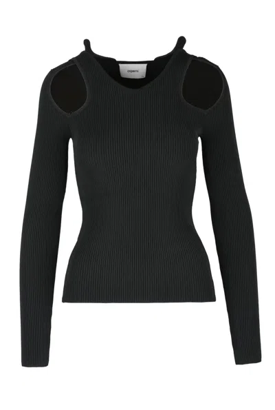 Coperni Ribbed Knit Top - Black