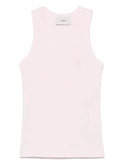 Coperni Ribbed Logo Tank Top In White